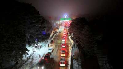 Kar yağışının ardından Uludağ’a adeta