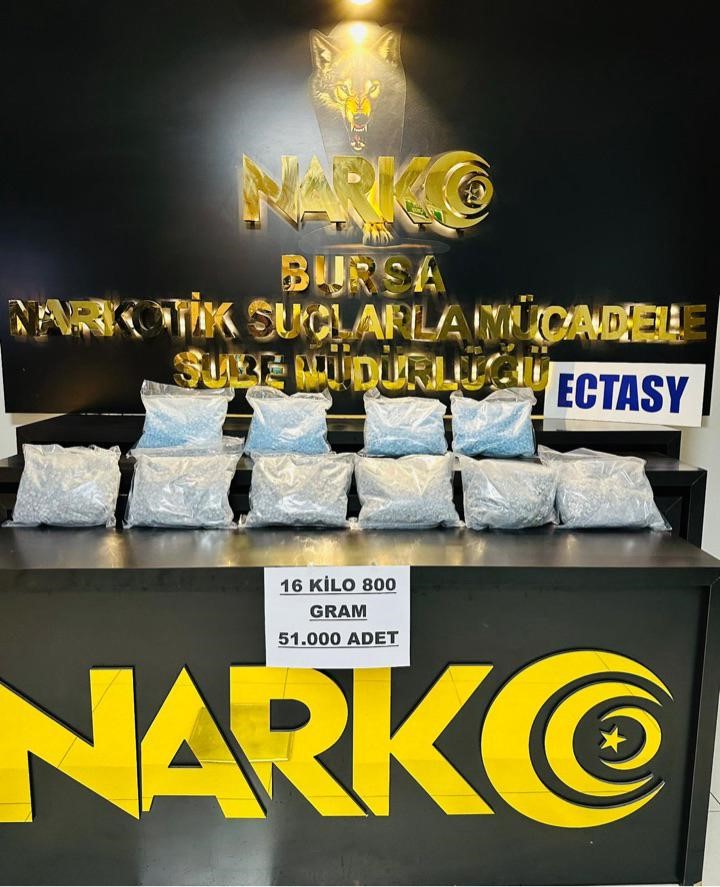 Bursa’da 51 bin extacy ele geçirildi