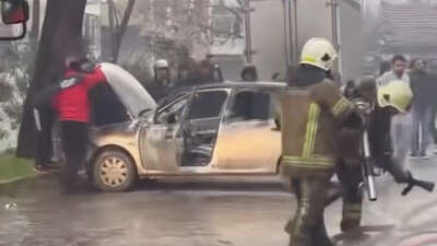 Bursa'nın Osmangazi ilçesinde park halindeki