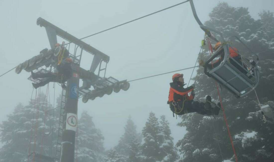 Uludağ’daki tatbikat gerçeği aratmadı Kış turizminin gözde merkezlerinden