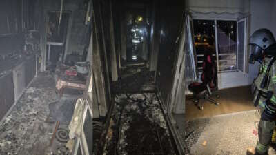 Bursa’nın İnegöl ilçesinde bir apartman