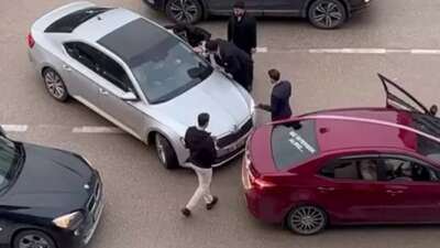 Bursa'nın Nilüfer ilçesinde düğün konvoyu