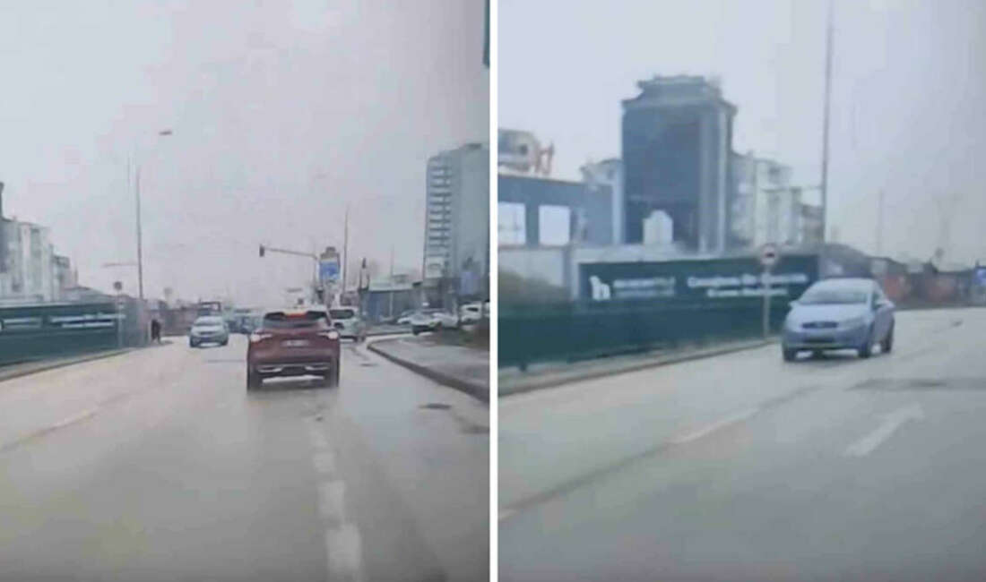 Bursa’da ters yöne giren otomobil paniğe neden oldu Bursa'da seyir halindeki bir
