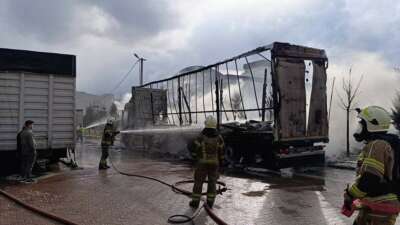 Bursa'nın İnegöl ilçesinde park halindeki