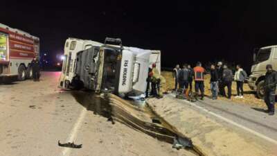 Bursa'nın İnegöl ilçesinde talaş yüklü