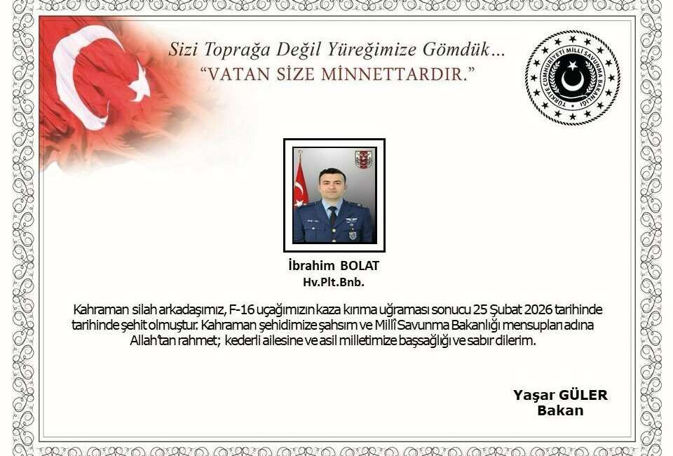 Şehit olan pilotun kimliği açıklandı Balıkesir'de F-16'nın kaza kırıma