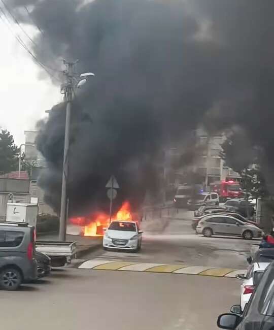 Bursa'da alev alev yanan