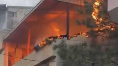 Bursa'da çıkan çatı yangını en