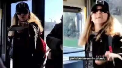 Otobüse köpeğiyle binen ve kendisini