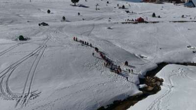 Uludağ'da AFAD öncülüğünde yapılan çığ