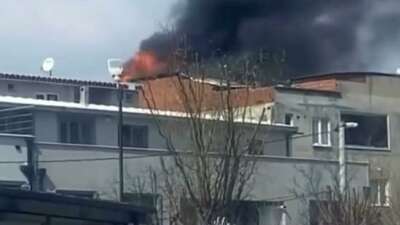 Bursa'da bir evin çatı katında