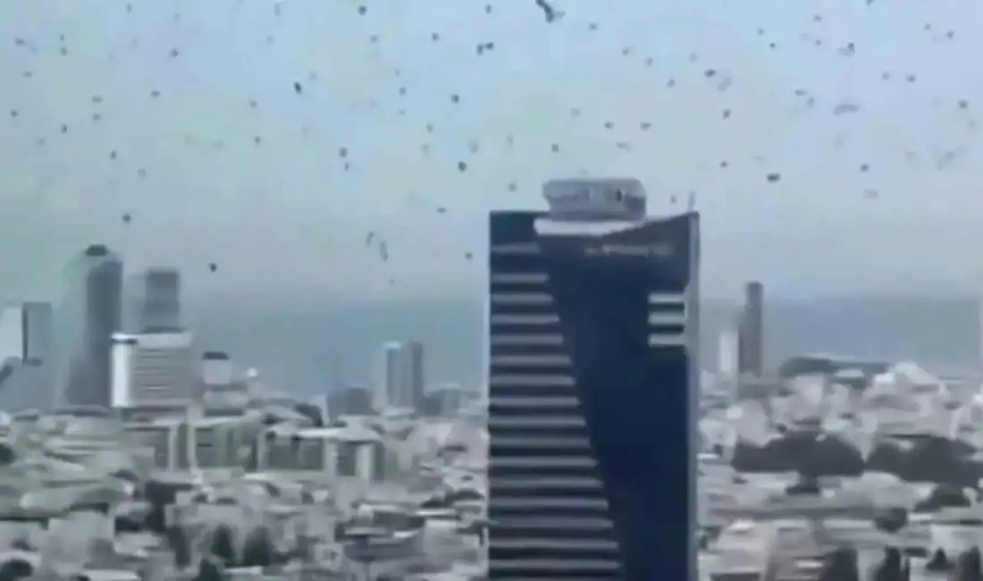 Tel Aviv’de gökyüzünü kaplayan