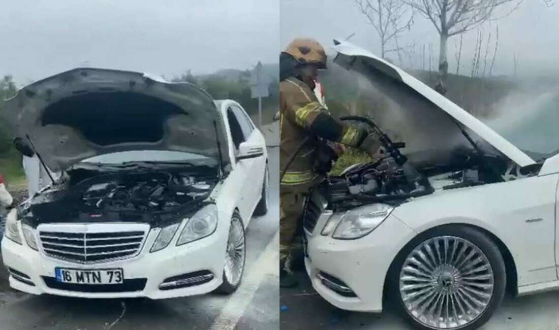 Bursa’da lüks araçtan dumanlar yükseldi Bursa’da dumanlar yükselen lüks