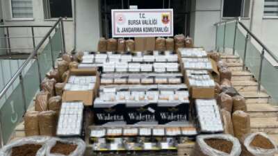 Bursa'nın Gemlik ilçesinde kaçak tütün