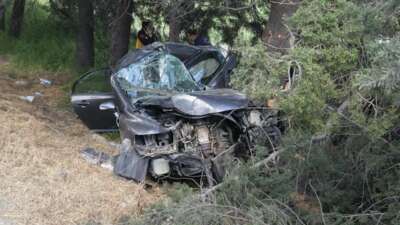Balıkesir'de kontrolden çıkarak yol kenarındaki