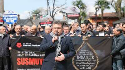 Bursa’da düzenlenen basın açıklamasında, Filistin’de