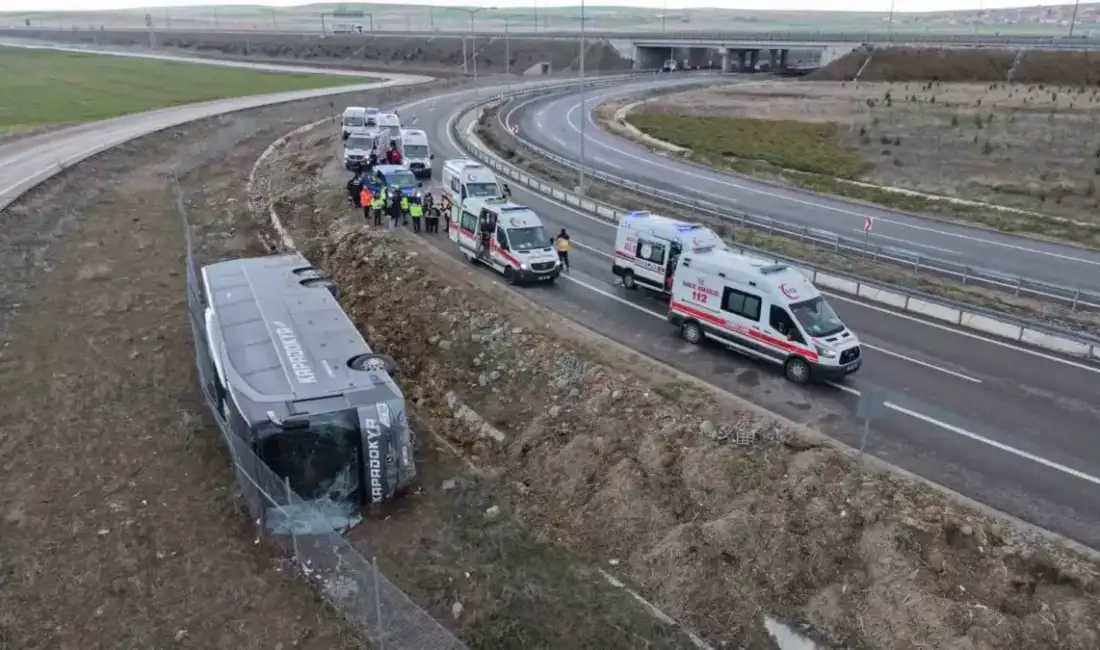 Aksaray’da otoyol girişinde virajı