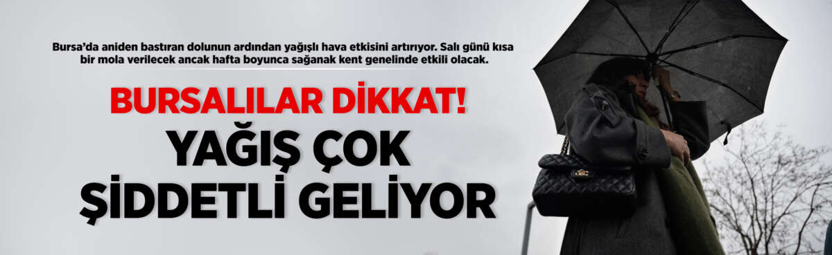 Bursa’da aniden bastıran dolu yağışının