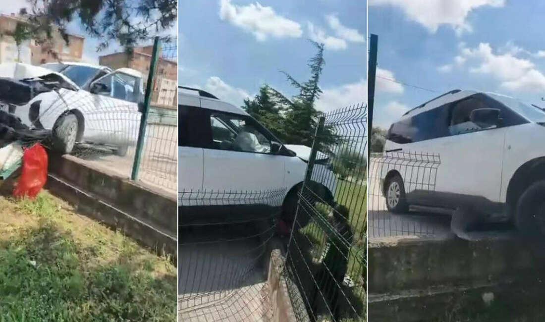 Bursa’da otomobil okul duvarına böyle çarptı Bursa’nın Karacabey ilçesinde kontrolden