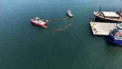 Gemlik’te deniz kirliliğine karşı dev tatbikat Gemlik Körfezi'nde denizde meydana