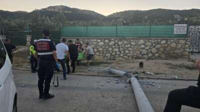 Bursa'nın Mudanya ilçesinde elektrik direğine