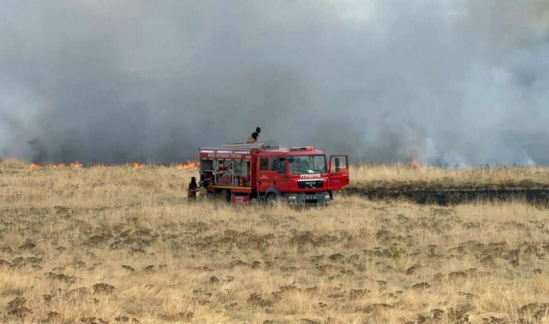 Bursa’da Otluk Alanda Yangın Paniği Bursa’da, Yenişehir Havalimanı girişinde