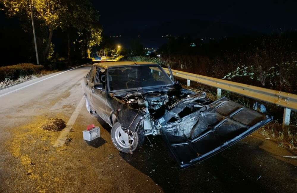 Bursa’da kontrolden çıkan araç bu hale geldi! Bursa'nın İnegöl ilçesinde kontrolden
