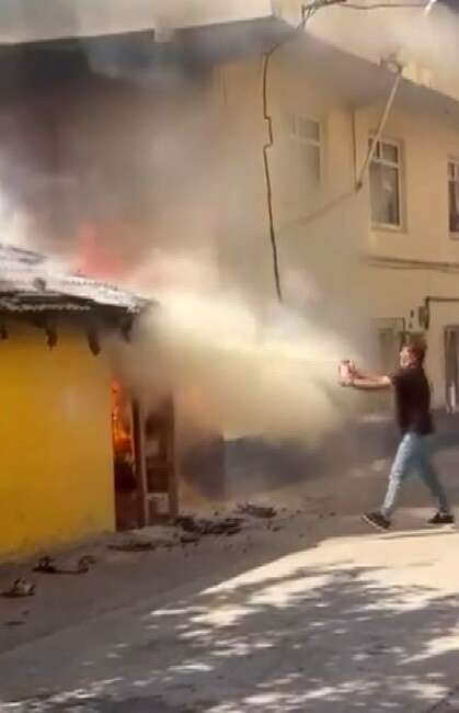 Bursa'da bir evde çıkan