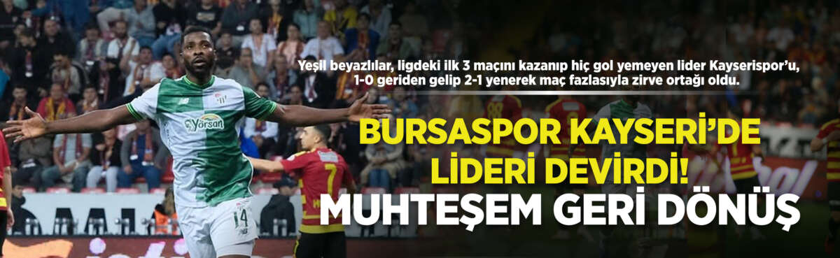 Bursaspor, 1-0 geriye düştüğü maçta
