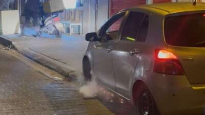 Tekirdağ Çorlu’da lastiği fırlayan otomobille