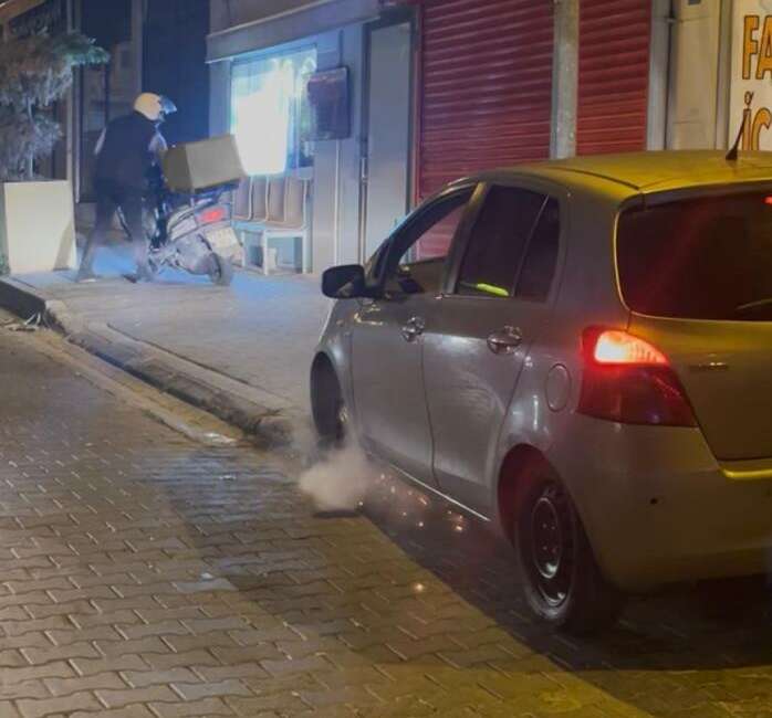 Jant üzerinde seyreden alkollü sürücü polise yakalandı Tekirdağ Çorlu’da lastiği fırlayan