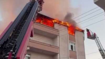 Kocaeli’nin Darıca ilçesinde bir binanın