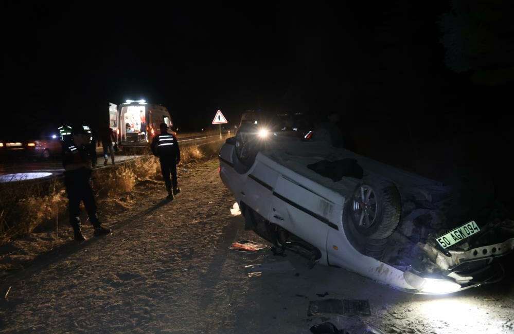 Nevşehir'de kontrolden çıkan otomobil