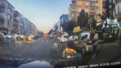 Kırklareli'nin Lüleburgaz ilçesinde yaya geçidinden