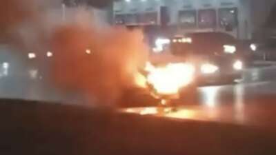 Bursa'da seyir halindeki otomobilin motor