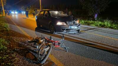 Sakarya'nın Akyazı ilçesinde motosiklet ile