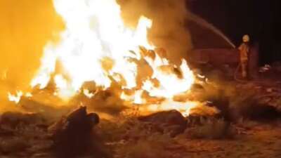 Bursa'nın Karacabey ilçesinde gece saatlerinde