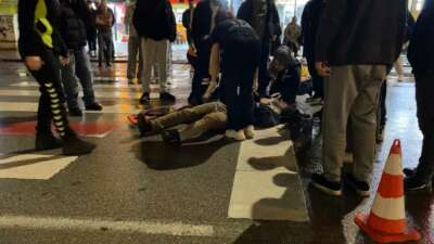 Bursa'nın İnegöl ilçesinde motosikletin yayaya
