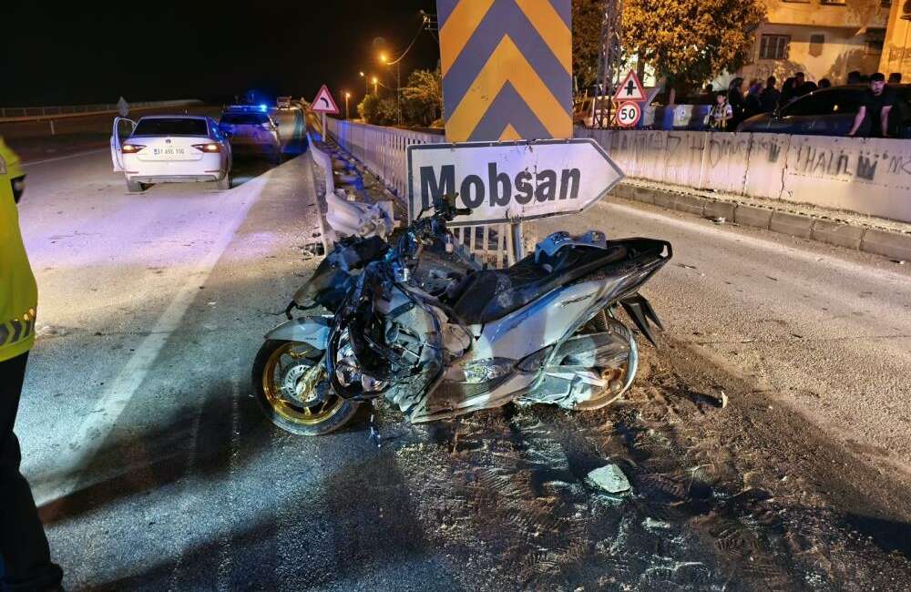 Hatay’da seyir halindeki motosiklet,