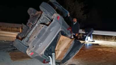 Malatya-Hekimhan karayolunda beton mikseri ile