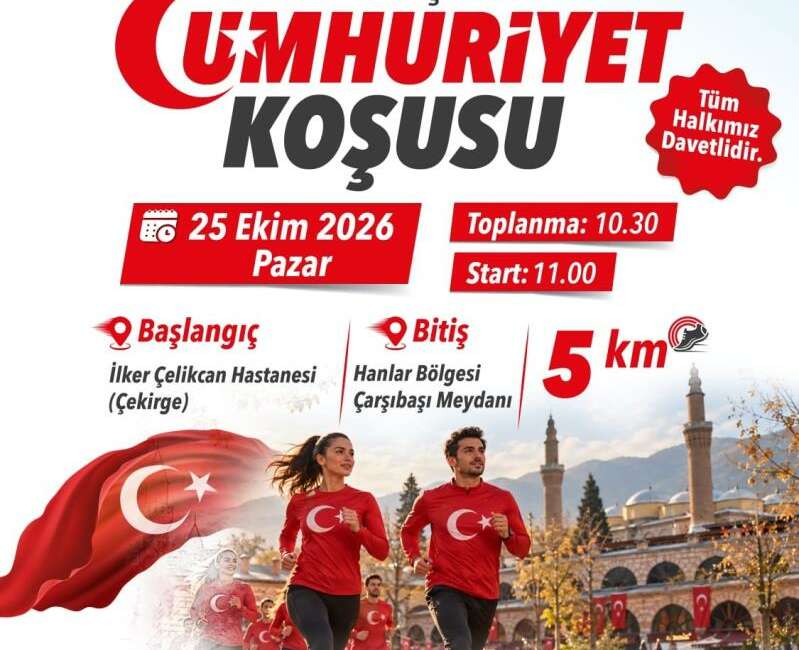 Bursa’da 29 Ekim coşkusu pazar günü 5 kilometrelik koşuyla başlıyor! Bursa'da, Cumhuriyet'in 103'üncü yıl