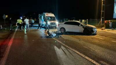 Tekirdağ’ın Saray ilçesinde motosiklet ile
