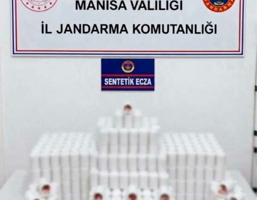 42 bin 534 sentetik hap ele geçirildi Manisa’nın Şehzadeler ilçesinde jandarma